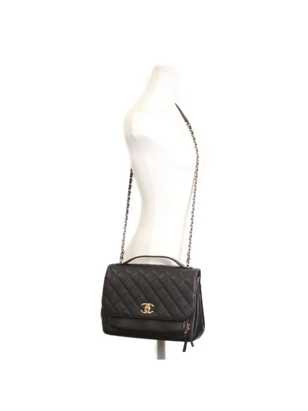 Chanel Black Caviar Gold Business Affinity 2-Way